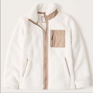 NWOT Abercrombie & Fitch Faux Leather Lined Sherpa Jacket S